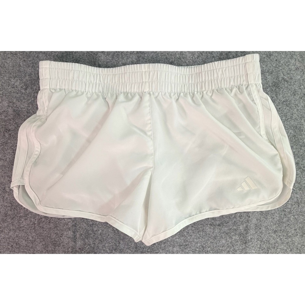 Adidas Womens White AEROREADY Running Shorts Slim Fit 3 Inch Inseam Size S